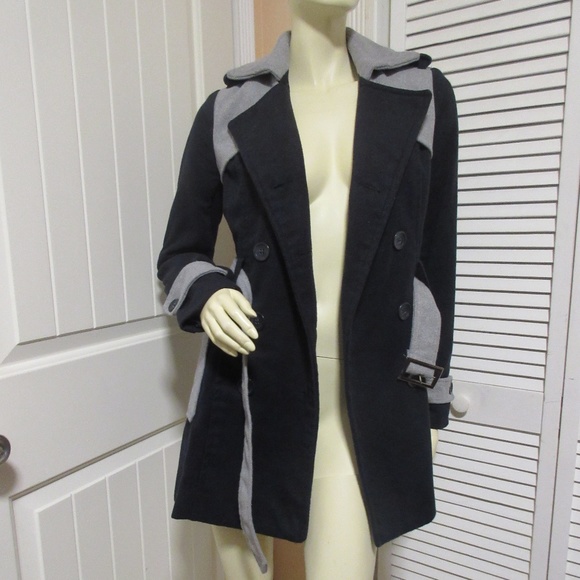 Yoki Womens Peacoat Coat Double-Breasted Jacket S Navy Blue Preppy Academia Chic - Picture 7 of 8